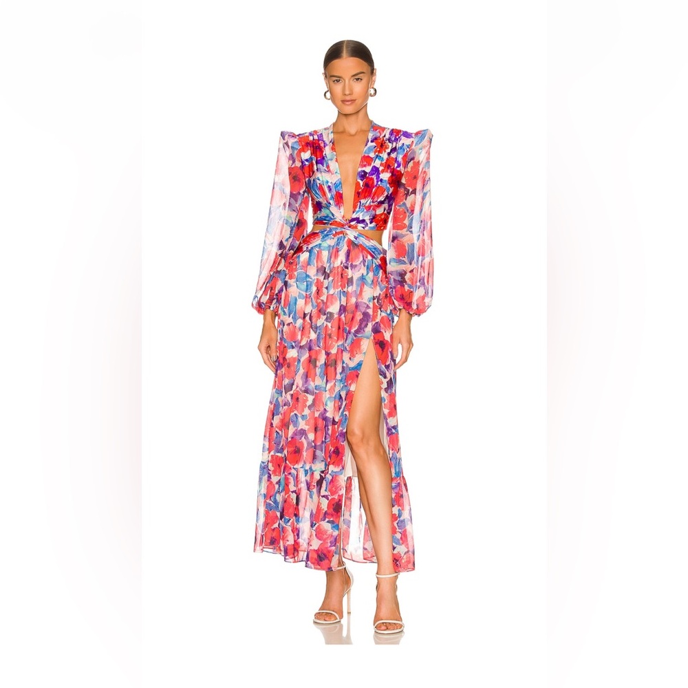 Patbo cutout floral midi dress